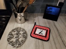 Load image into Gallery viewer, Monogram - Initial Z Red Black Polka Dots Pot Holders - Set of 2 - Heat-Resistant Kitchen Essentials CJ1012-ZPTHD