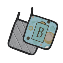 Load image into Gallery viewer, Monogram - Initial B Blue Dots Pot Holders - Set of 2 - Heat-Resistant Kitchen Essentials CJ1013-BPTHD
