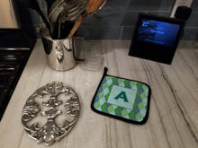 Load image into Gallery viewer, Letter A Monogram - Blue Argoyle Pot Holders - Set of 2 - Heat-Resistant Kitchen Essentials CJ1020-APTHD