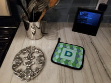 Load image into Gallery viewer, Monogram - Initial D Blue Argoyle Pot Holders - Set of 2 - Heat-Resistant Kitchen Essentials CJ1020-DPTHD