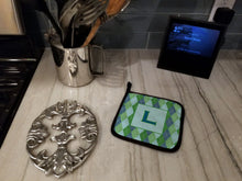 Load image into Gallery viewer, Monogram - Initial L Blue Argoyle Pot Holders - Set of 2 - Heat-Resistant Kitchen Essentials CJ1020-LPTHD