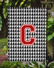 Load image into Gallery viewer, Houndstooth Black Initial  C Monogram Initial Garden Flag – Decorative Outdoor Yard Flag CJ1021