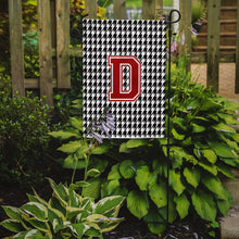 Load image into Gallery viewer, Houndstooth Black Initial  D Monogram Initial Garden Flag – Decorative Outdoor Yard Flag CJ1021