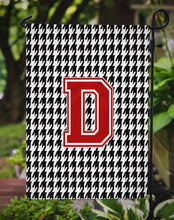 Load image into Gallery viewer, Houndstooth Black Initial  D Monogram Initial Garden Flag – Decorative Outdoor Yard Flag CJ1021