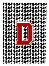 Load image into Gallery viewer, Houndstooth Black Initial  D Monogram Initial Garden Flag – Decorative Outdoor Yard Flag CJ1021