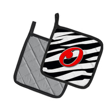 Load image into Gallery viewer, Monogram Initial O Zebra Red Pot Holders - Set of 2 - Heat-Resistant Kitchen Essentials CJ1024-OPTHD