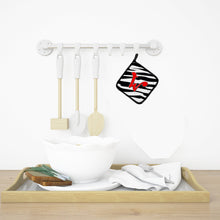 Load image into Gallery viewer, Monogram Initial W Zebra Red Pot Holders - Set of 2 - Heat-Resistant Kitchen Essentials CJ1024-WPTHD
