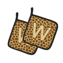 Load image into Gallery viewer, Monogram Initial WGiraffe Pot Holders - Set of 2 - Heat-Resistant Kitchen Essentials CJ1025-WPTHD