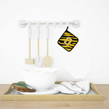 Load image into Gallery viewer, Monogram Initial O Tiger Stripe - Black Gold Pot Holders - Set of 2 - Heat-Resistant Kitchen Essentials CJ1026-OPTHD