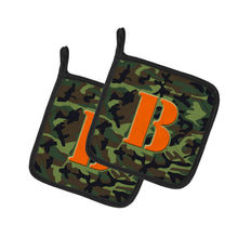 Load image into Gallery viewer, Letter B Monogram - Camo Green Pot Holders - Set of 2 - Heat-Resistant Kitchen Essentials CJ1030-BPTHD