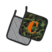 Load image into Gallery viewer, Letter C Monogram - Camo Green Pot Holders - Set of 2 - Heat-Resistant Kitchen Essentials CJ1030-CPTHD