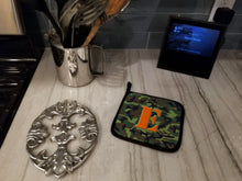 Load image into Gallery viewer, Letter E Monogram - Camo Green Pot Holders - Set of 2 - Heat-Resistant Kitchen Essentials CJ1030-EPTHD