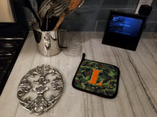 Load image into Gallery viewer, Letter L Monogram - Camo Green Pot Holders - Set of 2 - Heat-Resistant Kitchen Essentials CJ1030-LPTHD