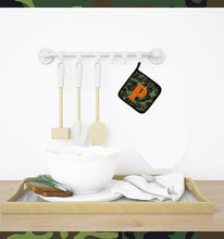 Load image into Gallery viewer, Letter P Monogram - Camo Green Pot Holders - Set of 2 - Heat-Resistant Kitchen Essentials CJ1030-PPTHD