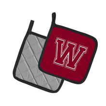 Load image into Gallery viewer, Monogram Initial W Maroon and White Pot Holders - Set of 2 - Heat-Resistant Kitchen Essentials CJ1032-WPTHD