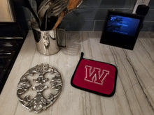 Load image into Gallery viewer, Monogram Initial W Maroon and White Pot Holders - Set of 2 - Heat-Resistant Kitchen Essentials CJ1032-WPTHD