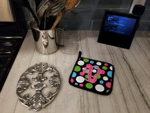 Load image into Gallery viewer, Monogram Initial B Polkadots and Pink Pot Holders - Set of 2 - Heat-Resistant Kitchen Essentials CJ1038-BPTHD