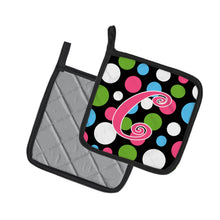 Load image into Gallery viewer, Monogram Initial C Polkadots and Pink Pot Holders - Set of 2 - Heat-Resistant Kitchen Essentials CJ1038-CPTHD