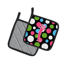 Load image into Gallery viewer, Monogram Initial I Polkadots and Pink Pot Holders - Set of 2 - Heat-Resistant Kitchen Essentials CJ1038-IPTHD