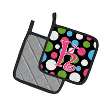 Load image into Gallery viewer, Monogram Initial K Polkadots and Pink Pot Holders - Set of 2 - Heat-Resistant Kitchen Essentials CJ1038-KPTHD