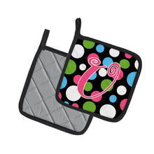 Load image into Gallery viewer, Monogram Initial U Polkadots and Pink Pot Holders - Set of 2 - Heat-Resistant Kitchen Essentials CJ1038-UPTHD