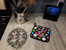 Load image into Gallery viewer, Monogram Initial Z Polkadots and Pink Pot Holders - Set of 2 - Heat-Resistant Kitchen Essentials CJ1038-ZPTHD