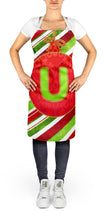 Load image into Gallery viewer, Christmas Oranment Holiday Initial Letter U Apron – Artist-Designed Kitchen, BBQ &amp; Craft Apron CJ1039-UAPRON