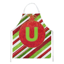 Load image into Gallery viewer, Christmas Oranment Holiday Initial Letter U Apron – Artist-Designed Kitchen, BBQ &amp; Craft Apron CJ1039-UAPRON