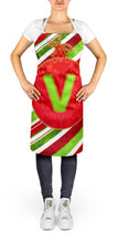 Load image into Gallery viewer, Christmas Oranment Holiday Initial Letter V Apron – Artist-Designed Kitchen, BBQ &amp; Craft Apron CJ1039-VAPRON