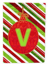 Load image into Gallery viewer, Christmas Oranment Holiday Letter V Monogram Initial Flag  House Size