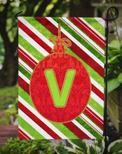 Load image into Gallery viewer, Christmas Oranment Holiday Letter V Monogram Initial Garden Flag - Outdoor Decorative Yard Flag CJ1039