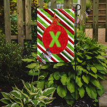 Load image into Gallery viewer, Christmas Oranment Holiday Letter X Monogram Initial Garden Flag - Outdoor Decorative Yard Flag CJ1039