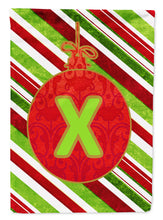 Load image into Gallery viewer, Christmas Oranment Holiday Letter X Monogram Initial Garden Flag - Outdoor Decorative Yard Flag CJ1039