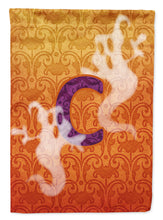 Load image into Gallery viewer, Halloween Ghost Letter C Monogram Initial Flag Canvas House Size