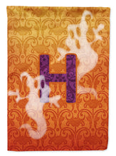 Load image into Gallery viewer, Halloween Ghost Letter H Monogram Initial Flag Canvas House Size