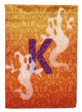 Load image into Gallery viewer, Halloween Ghost Letter K Monogram Initial Garden Flag - Outdoor Decorative Yard Flag CJ1040