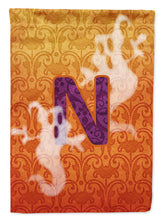 Load image into Gallery viewer, Halloween Ghost Letter N Monogram Initial Garden Flag - Outdoor Decorative Yard Flag CJ1040