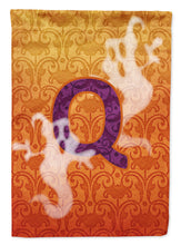 Load image into Gallery viewer, Halloween Ghost Letter Q Monogram Initial Flag Canvas House Size