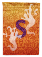 Load image into Gallery viewer, Halloween Ghost Letter S Monogram Initial Flag Canvas House Size