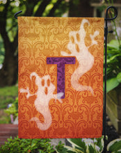 Load image into Gallery viewer, Halloween Ghost Letter T Monogram Initial Garden Flag - Outdoor Decorative Yard Flag CJ1040