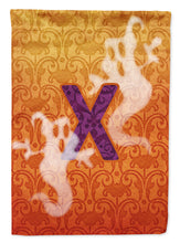 Load image into Gallery viewer, Halloween Ghost Letter X Monogram Initial Flag Canvas House Size