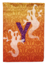 Load image into Gallery viewer, Halloween Ghost Letter Y Monogram Initial Flag Canvas House Size