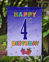 Load image into Gallery viewer, Happy 4th Birthday Garden Flag - Outdoor Decorative Yard Flag CJ1095GF