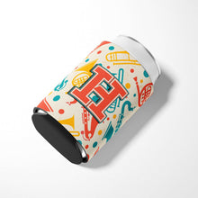 Load image into Gallery viewer, Letter H Retro Teal Orange Musical Instruments Initial Can or Bottle Hugger CJ2001-HCC