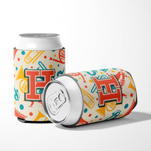 Load image into Gallery viewer, Letter H Retro Teal Orange Musical Instruments Initial Can or Bottle Hugger CJ2001-HCC