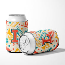 Load image into Gallery viewer, Letter L Retro Teal Orange Musical Instruments Initial Can or Bottle Hugger CJ2001-LCC