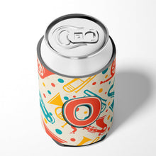 Load image into Gallery viewer, Letter O Retro Teal Orange Musical Instruments Initial Can or Bottle Hugger CJ2001-OCC