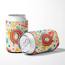 Load image into Gallery viewer, Letter O Retro Teal Orange Musical Instruments Initial Can or Bottle Hugger CJ2001-OCC