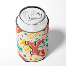 Load image into Gallery viewer, Letter Y Retro Teal Orange Musical Instruments Initial Can or Bottle Hugger CJ2001-YCC