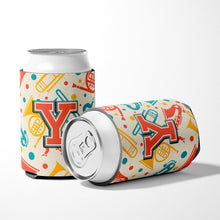 Load image into Gallery viewer, Letter Y Retro Teal Orange Musical Instruments Initial Can or Bottle Hugger CJ2001-YCC
